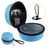 Echo Dot Case, Portable Carrying Travel Bag Protective Hard Case Cover for use with Amazon Echo Dot (2nd Generation) with Carabiner (Fits USB Cable and Wall Charger)