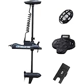 Haswing Bow Mount Trolling Motor 55lbs 48in - Remote &amp; Foot, Quick Release | Fresh &amp; Saltwater Ready, Wireless Foot-33ft, Remote-164ft, Black, Fits Boats up to 19ft, Req 13.7x8" Flat Mount Surface
