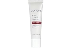 Glytone Acne Tinted Spot Treatment | Acne Cream with 8% Sulfur & 2% Resorcinol | Fast Acting Blemish Spot Treatment for face | Clears Breakout & Unclog Pores | Blemish Concealer | 1 fl oz