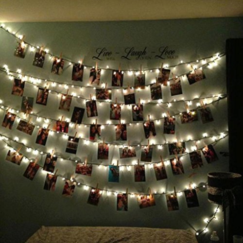 Mostsola 20 Pcs LED Photo Clip String Lights Perfect for Pictures Notes Artwork LED Decor (Warm White)