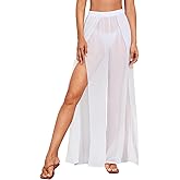 Cover Up Pants Swimwear Women High Split See Through Swimsuit Bikini Bottom Coverup Pants