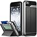 VENA iPhone 6S Wallet Case, vCommute Drop Protection Flip Leather Cover Card Slot Holder with Kickstand for Apple iPhone 6 6S (Space Gray, Black)