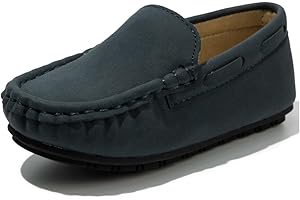 Moceen Boys Loafers, Soft Slip-On Moccasin Oxford Shoes for Toddler/Little Kids, Casual Boat Shoes for School Uniforms and Ev
