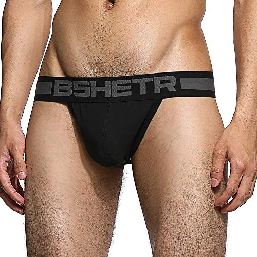 image for BSHETR Men's Jockstraps Athletic Supporters 1-Pack Cotton Work Out Und