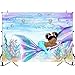 Mocsicka Backdrop Under The Sea Mermaid Princess Baby Shower Decorations 7x5ft Glitter Mermaid Tail Seashell Starfish Pearl Ocean Bubble Background for Girls