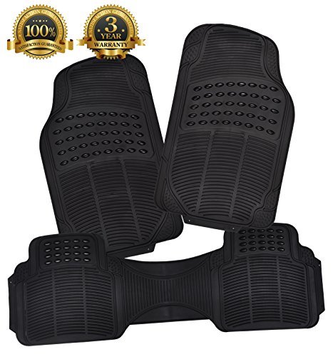 All Weather Floor Mats Car Interior Floor Mats – 3-Piece Set Black Heavy Duty Car Interior Floor Mats