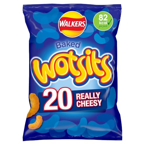 Walkers Wotsits Really Cheesy Multipack Snacks Crisps 20 x 16.5g - (£3.15 / £2.97 S&S)