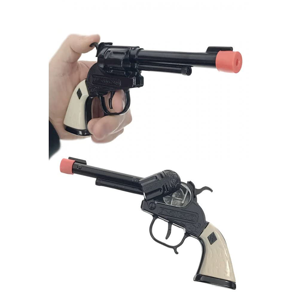 Black Toy Pistol Cowboy Paper Roll Cap Gun (Includes one Exclusive