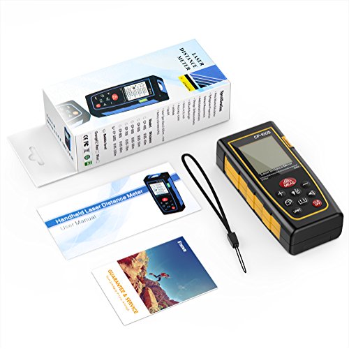 Laser Measure, 328 ft 100m Fnova Laser Distance Measure Splash Proof/Dust Proof Portable Measuring Tool for Distance, Volume, Pythagorean Mode, ±1mm Accuracy, 20 Measurements, Laser Distance Meter