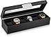 Glenor Co 6 Watch Box for Men - Mens Watch Case w Glass Lid – Luxury Mens Watch Box - Watch Holder for Men w Metal Accents & Sturdy Hinges - Modern & Masculine Watch Display Case