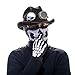 Pangda 2 Set White Skeleton Gloves and Skull Face Mask Ghost Bones for Adult Halloween Dance Party Costume