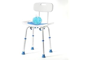 FSA/HSA Eligible Shower Chair with Back, Shower Seat for Inside Shower, Tool-Free Shower Stool for Inside Shower, Waterproof Shower Chair for Inside Bathtub for Elderly/Handicap by DUALECO