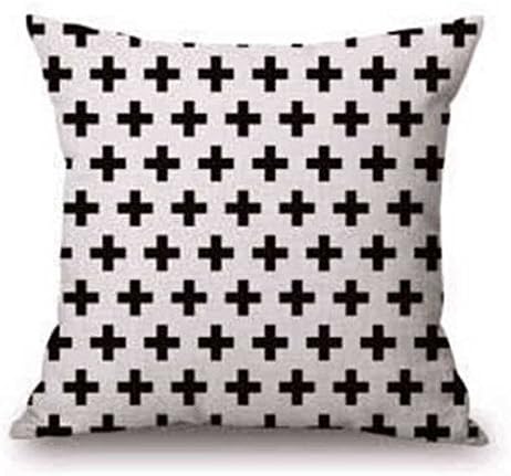 pillow case covers with zipper Pillow Case Black and White Pattern Pillowcase Cotton Linen Printed 18x18 Inches Geometry Euro pillow case standard size (A17)
