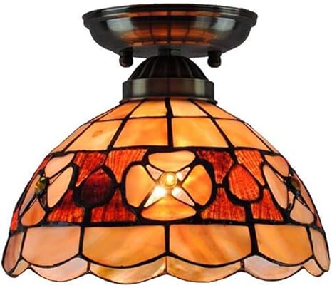 Tiffany Style Ceiling Fixture Lamp Semi Flush Mount 8 Inches