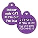 GoTags Funny Dog and Cat Tags Personalized with 4 Lines of Custom Engraved Text, Dog and Cat Collar ID Tags Come with Glow in The Dark Silencer to Protect Tag and Engraving, (Indoor Cat Only)
