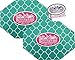 Matty's Toy Stop 18 Inch Doll Furniture Pink/White Wooden Table and Chairs Set with Placemats (Floral Design) - Fits American Girl Dolls