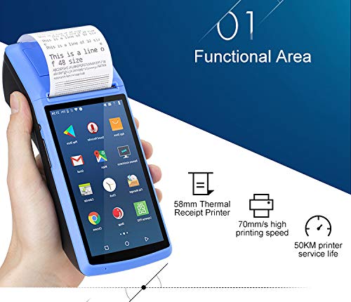 JEPOD 58mm Touch Screen Handheld POS Machine with Receipt Printer PDA Android 6.0 Handheld POS Terminal WiFi Bluetooth 3G Support OTG - Thumbnail 4