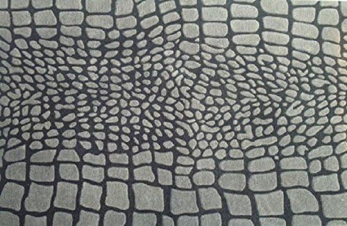 Pier 63 Hand Tufted Wool Area Rug with Abstract Black Stones Design, 7'9" x 9'9"