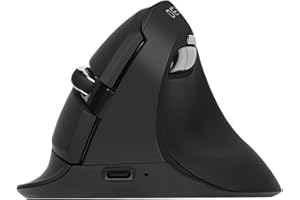 DELUX Wireless Silent Ergonomic Mouse, Rechargeable Bluetooth Vertical Mouse, 4000 DPI, Reduce Wrist Pain and Hand Pressure, 