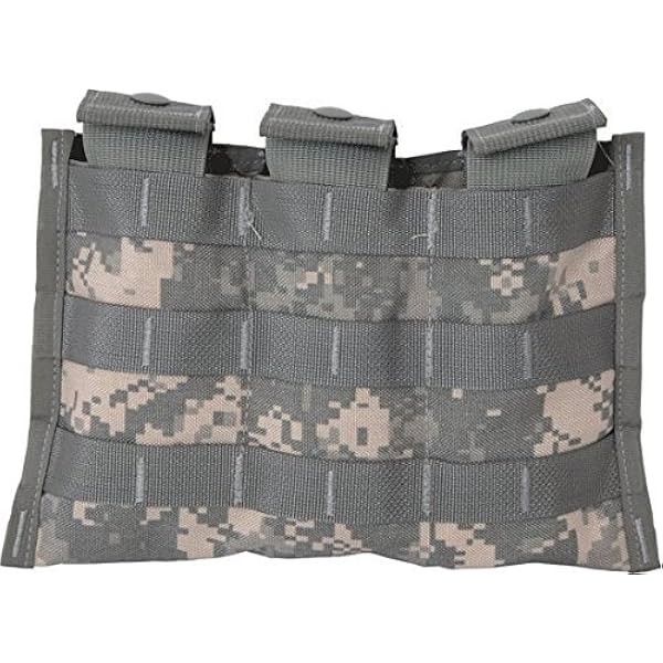 9 MM HOLSTER EXTENDER MOLLE WITH FOUR 9 MM CLIP POUCHES ACU DIGITAL CAMOUFLAGE