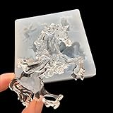 DOYOLLA 4 Designs Clear Unicorn Silicone Mold DIY Resin Jewelry Making Necklace Pendant Ring Pendant Casting Mould Craft Tool