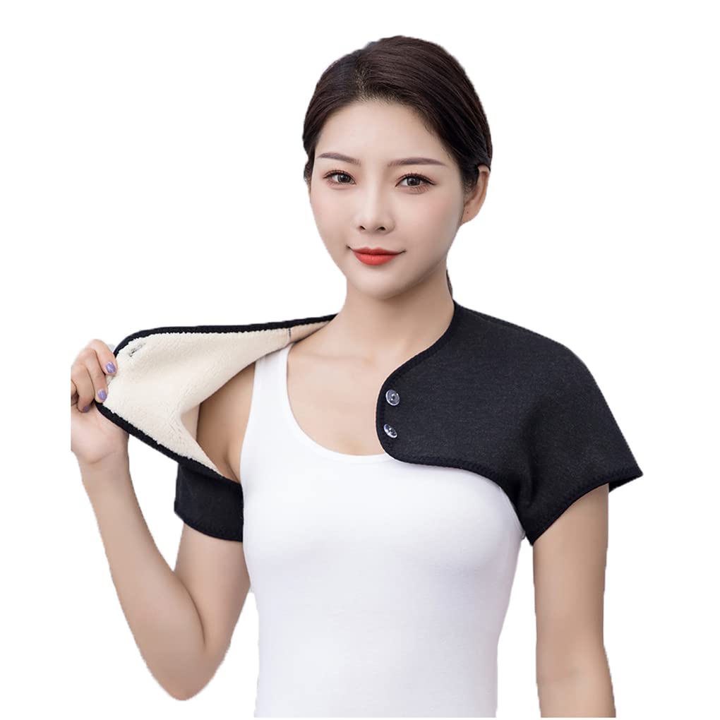 Faxianther Elderly Men Wome Fleece Lining Shoulder Warmer Winter Coldproof Wearable Shoulder Wrap Shawl Aged Care Products Arthritis Rheumatism Shoulder Cover Protector Shrug