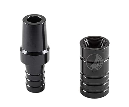 Amy Deluxe Aluminium Schlauchadapter 18/8 - schwarz | Adapter für Shisha Silikonschlauch