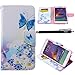 IYCK Note 4 Case, Galaxy Note 4 Case, Premium PU Leather Flip Folio Carrying Magnetic Closure Protective Shell Wallet Case Cover for Samsung Galaxy Note 4 with Kickstand Stand - Butterfly Blossom