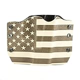 Desert Tan & OD Green USA Flag Kydex OWB holsters for more than 125 different handguns. Left & Right versions plus Speed Clips available.