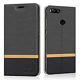 RIFFUE Xiaomi Mi 5X Case, Xiaomi Mi A1 Case, Premium Slim Thin PU Leather Flip Case Protective Foldable Stand Feature Cover With Retro Denim Pattern for Xiaomi Mi 5X / A1 2017 - Black