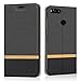 RIFFUE Xiaomi Mi 5X Case, Xiaomi Mi A1 Case, Premium Slim Thin PU Leather Flip Case Protective Foldable Stand Feature Cover With Retro Denim Pattern for Xiaomi Mi 5X / A1 2017 - Black