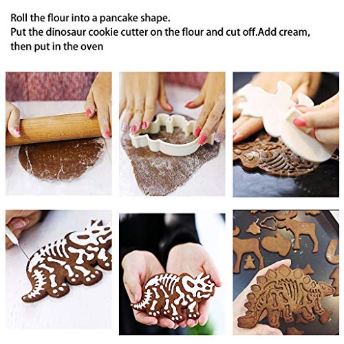 Dinosaurier Plätzchenformen, Ausstechformen Brot, Ausstechformen Kinder, Dessertringe Stegosaurus, Tyrannosaurus Rex… – Bild 6