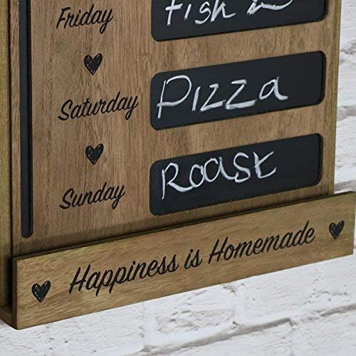 Deco Desire Chalkboard with Weekly Menu Blackboard Kitchen Notice Chalk Board Shopping List, Black/White, W30 x H66 cm - Image 5