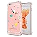 KIOMY for iPhone 6S Case Clear, Crystal Clear with Design Cute Funny Outer Space Galaxy Bumper Protective Case