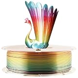 Silk Shiny Fast Color Gradient Change Rainbow Multicolored 3D Printer PLA Filament - 1.75mm 3D Printing Material 1kg 2.2lbs Spool, Widely Compatible for FDM 3D Printer with One Bottle Gift by TTYT3D