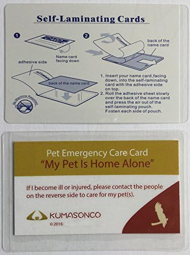Pet Emergency Care Cards with Laminating Pouches Bird (Pack of 2)