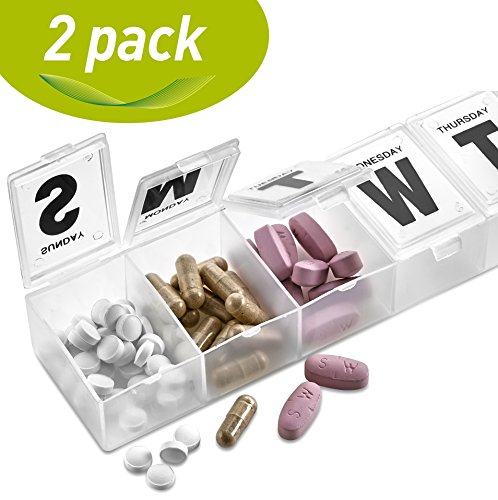 MEDca 7-Day Pill Organizer Weekly Pill Planner Pack of 2