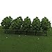 20pcs Plastic Model Trees Train Railroad Scenery 1:100 Dark Green