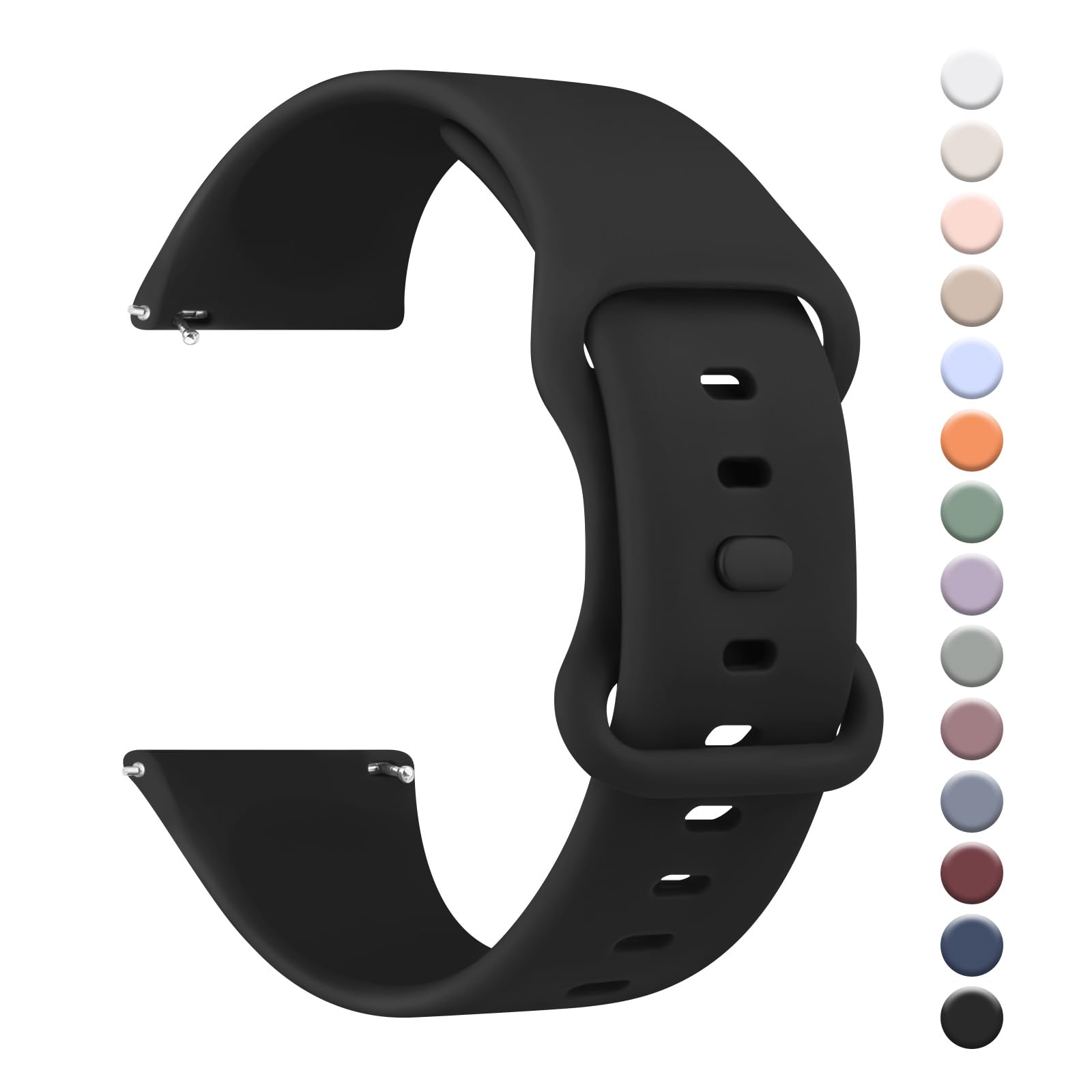 AK 4 Pack Smart Watch Straps 20mm for Women Men, Replacement Straps Band for Smart Watch with new Buckle,soft silicone quick release,smart watch wristband (Z-Black, 22mm)