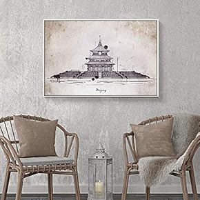 Floating Framed for Living Room Bedroom Hand Painted Building for