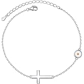 DAOCHONG Mustard Seed Cross Bracelet 925 Sterling Silver Faith Matthew 17:20 Bracelet Christian Jewelry Religious Gifts for Women Inspirational, 7" + 2"