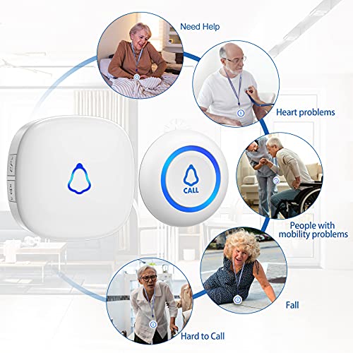 Caregiver Pager, Wireless Door Bell Elderly Monitoring Assistance