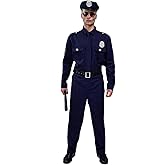 KalcyKizz Adult Police Uniform Costume for men