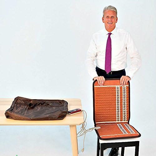 TAO Chair Seat Mat Pad PEMF FAR Infrared Healing Heat Tourmaline, Amethyst, Obsidian Therapy Stones, Manage Pain, Wired Remote Control, TAO-Chair