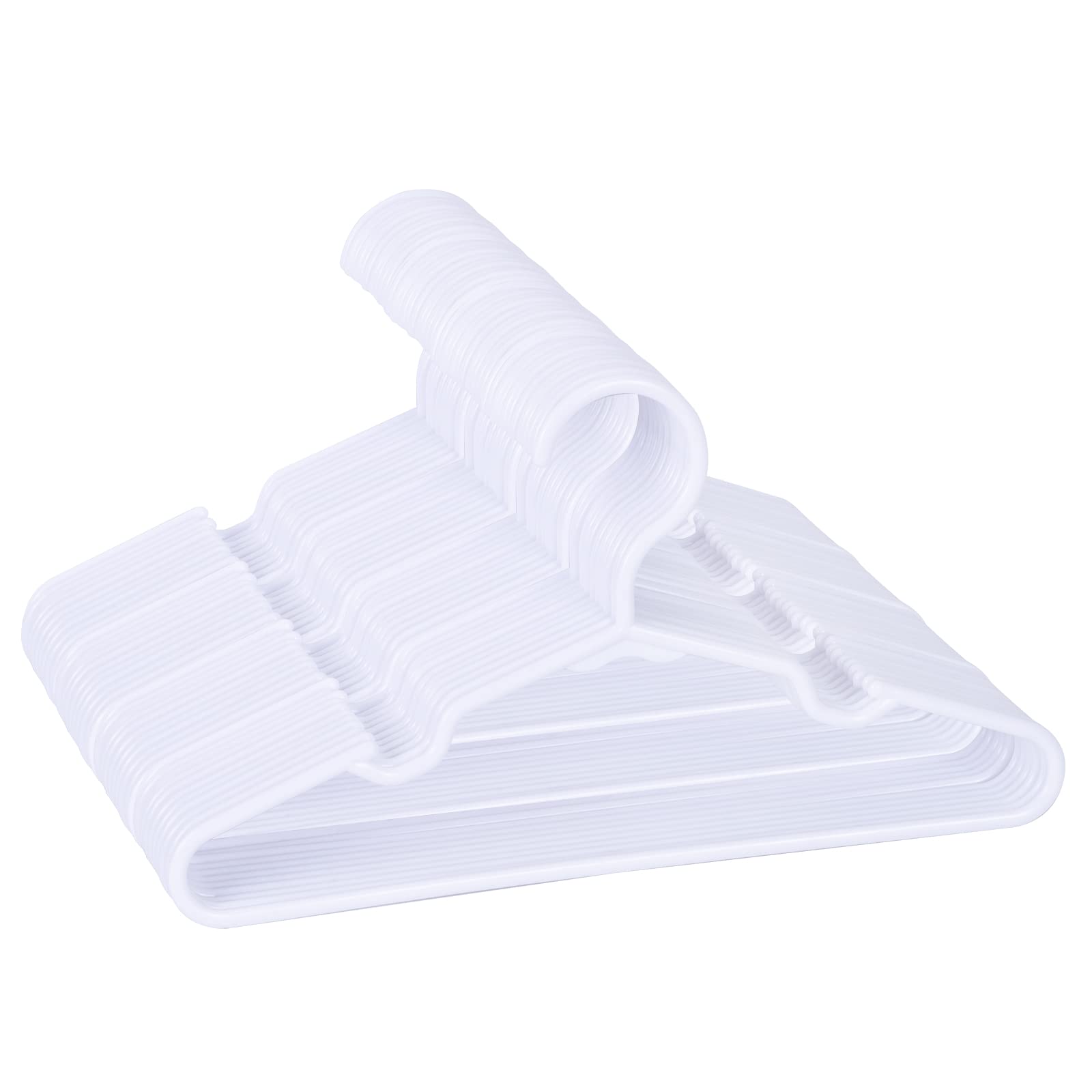 Photo 1 of 60 Pack White Kids Hangers 11.6 Inch - Baby Clothes Hangers for Toddler & Child, Durable Plastic Children's Hangers for Closet, Pants, Coats, Skirts (Non-Slip, Space-Saving)