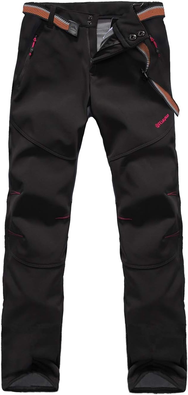Tofern Womens Winter Softshell Pants Warm Breathable Waterproof Windproof Outdoor Hiking Climbing Camping Cycling Trousers