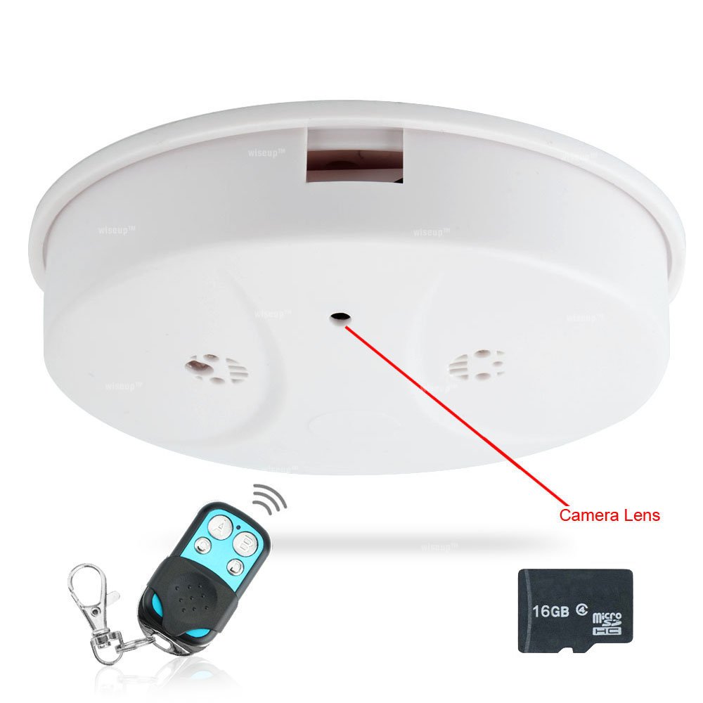 WISEUP 16GB 1920×1080P HD Detector de Humo Cubierta Cámara ...
