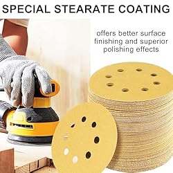 LotFancy Sanding Disc, 5 Inch 8 Hole, 110PCS 60 80