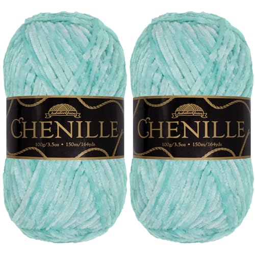 JubileeYarn Chenille-Garn, Kammgewicht, 100 g/Knäuel, 2 Knäuel, 136 Mochi