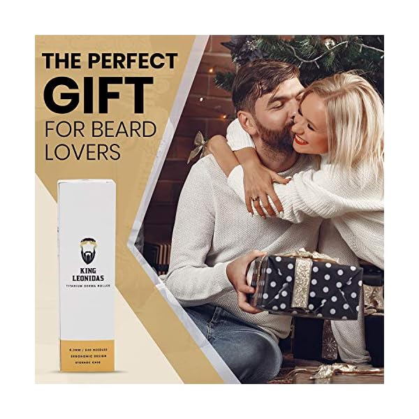 KING-LEONIDAS-03mm-Titanium-Derma-Roller-for-Beard-Growth-Microneedle-Roller-also-for-Fine-Lines-Enlarged-Pores-Skin-Discolouration-Increased-CreamSerum-Absorption-Includes-Travel-Case KING LEONIDAS Derma Roller | 0.3MM Titanium Needles | Beard Roller for Hair and Beard Growth | Derma Roller Hair Growth…